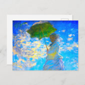 Monet Woman mit Parasol Ankündigungspostkarte (Vorne/Hinten)