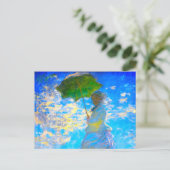 Monet Woman mit Parasol Ankündigungspostkarte (Stehend Vorderseite)