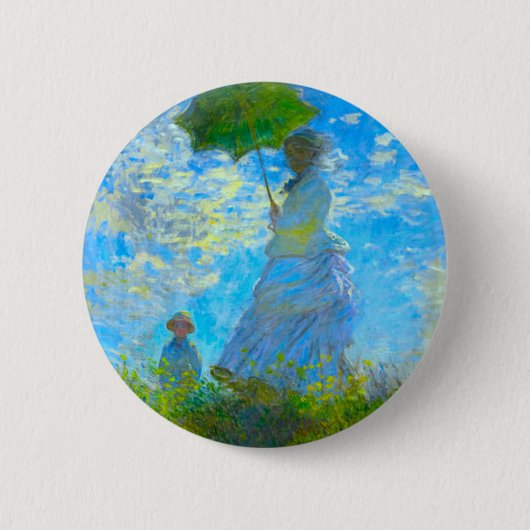 Monet Woman mit Parasol Button (Vorderseite)