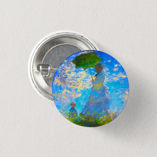 Monet Woman mit Parasol Button (Vorne & Hinten)