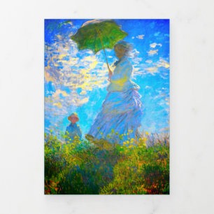 Monet Woman mit Parasol Dreifach Gefaltete Karte