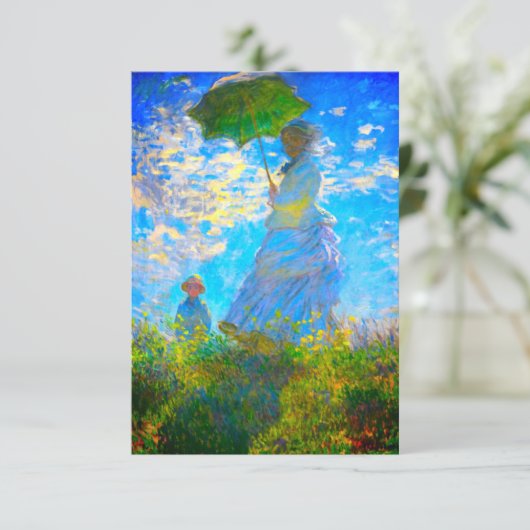 Monet Woman mit Parasol Einladung (Stehend Vorderseite)