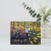 Monet Woman mit Parasol im Garten Ankündigungspostkarte (Stehend Vorderseite)