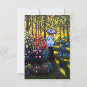 Monet Woman mit Parasol im Garten Einladung