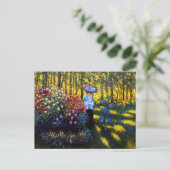 Monet Woman mit Parasol im Garten Einladungspostkarte (Stehend Vorderseite)