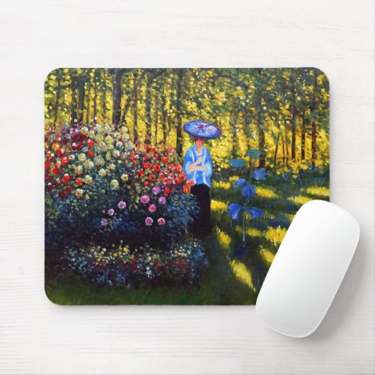 Monet Woman mit Parasol im Garten Mousepad (Mit Mouse)