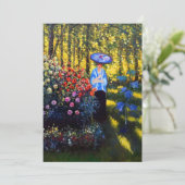 Monet Woman mit Parasol im Garten Save The Date (Stehend Vorderseite)