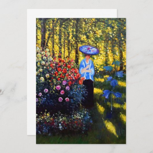 Monet Woman mit Parasol im Garten Save The Date (Vorne/Hinten)