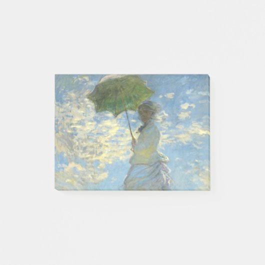 Monet Woman mit Parasol Post-it Klebezettel (Vorderseite)