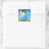 Monet Woman mit Parasol Quadratischer Aufkleber (Tasche)