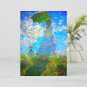 Monet Woman mit Parasol Save The Date (Stehend Vorderseite)