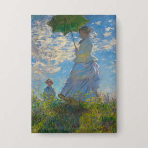 Monet Woman mit Parasol und japanischer Footbridge Button