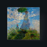 Monet Woman Parasol Impressionismus Button<br><div class="desc">Claude Monet Impressionismus Meisterwerk - Die Frau mit einem Parosol wurde 1875 vom französischen Impressionisten Claude Monet gemalt. Es zeigt eine Frau mit Sonnenschirm und ein kleines Kind, die Madame Monet und ihr Sohn ist. Dieses impressionistische Gemälde ist eines der berühmten Gemälde Monets, das eine schöne Landschaft mit leuchtend blauem...</div>