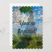 Monet Woman Parasol Impressionismus Einladung (Vorne/Hinten)