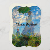 Monet Woman Parasol Impressionismus Einladung (Vorne/Hinten)