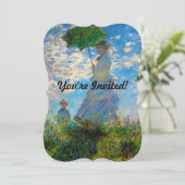 Monet Woman Parasol Impressionismus Einladung (Stehend Vorderseite)