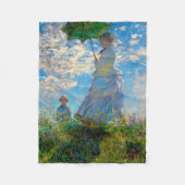 Monet Woman Parasol Impressionismus Fleecedecke (Vorderseite)
