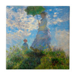 Monet Woman Parasol Impressionismus Fliese<br><div class="desc">Claude Monet Impressionismus Meisterwerk - Die Frau mit einem Parosol wurde 1875 vom französischen Impressionisten Claude Monet gemalt. Es zeigt eine Frau mit Sonnenschirm und ein kleines Kind, die Madame Monet und ihr Sohn ist. Dieses impressionistische Gemälde ist eines der berühmten Gemälde Monets, das eine schöne Landschaft mit leuchtend blauem...</div>