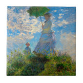 Monet Woman Parasol Impressionismus Fliese (Vorderseite)