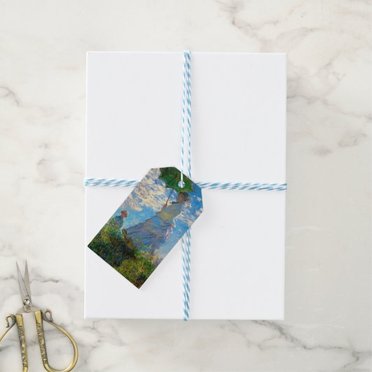 Monet Woman Parasol Impressionismus Geschenkanhänger (Mit Garn)