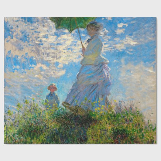 Monet Woman Parasol Impressionismus Geschenkpapier (Flach)