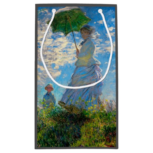 Monet Woman Parasol Impressionismus Kleine Geschenktüte (Rückseite)