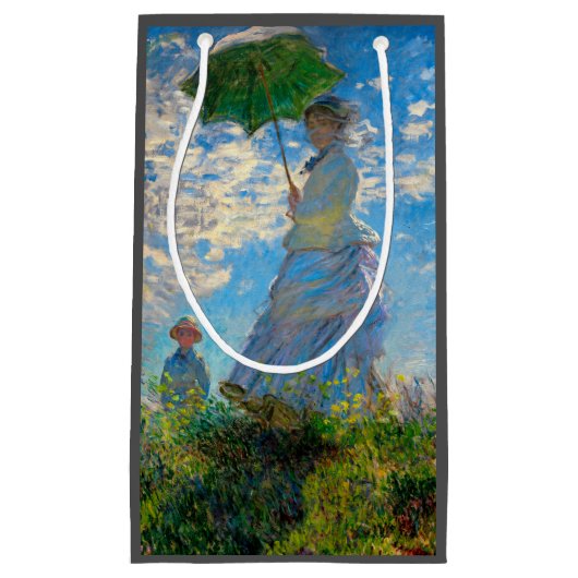 Monet Woman Parasol Impressionismus Kleine Geschenktüte (Vorderseite)