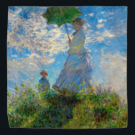 Monet Woman Parasol Impressionismus Kopftuch<br><div class="desc">Claude Monet Impressionismus Meisterwerk - Die Frau mit einem Parosol wurde 1875 vom französischen Impressionisten Claude Monet gemalt. Es zeigt eine Frau mit Sonnenschirm und ein kleines Kind, die Madame Monet und ihr Sohn ist. Dieses impressionistische Gemälde ist eines der berühmten Gemälde Monets, das eine schöne Landschaft mit leuchtend blauem...</div>