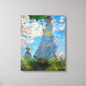 Monet Woman Parasol Impressionismus Leinwanddruck (Vorderseite)