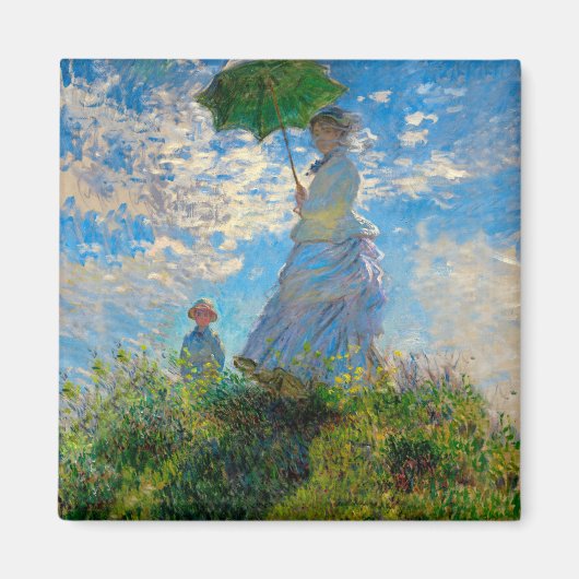 Monet Woman Parasol Impressionismus Magnet (Vorne)