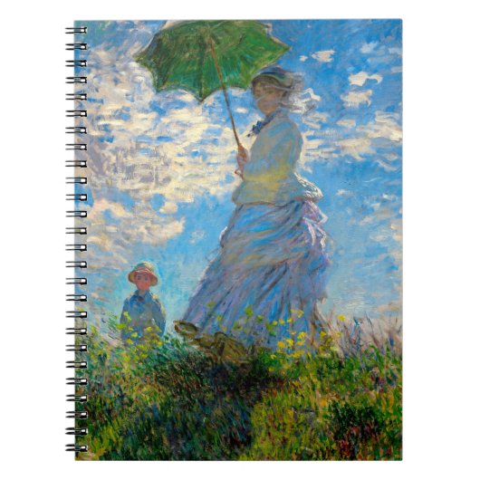 Monet Woman Parasol Impressionismus Notizblock (Vorderseite)