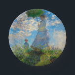 Monet Woman Parasol Impressionismus Pappteller<br><div class="desc">Claude Monet Impressionismus Meisterwerk - Die Frau mit einem Parosol wurde 1875 vom französischen Impressionisten Claude Monet gemalt. Es zeigt eine Frau mit Sonnenschirm und ein kleines Kind, die Madame Monet und ihr Sohn ist. Dieses impressionistische Gemälde ist eines der berühmten Gemälde Monets, das eine schöne Landschaft mit leuchtend blauem...</div>