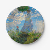 Monet Woman Parasol Impressionismus Pappteller (Vorderseite)