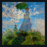 Monet Woman Parasol Impressionismus Poster<br><div class="desc">Claude Monet Impressionismus Meisterwerk - Die Frau mit einem Parosol wurde 1875 vom französischen Impressionisten Claude Monet gemalt. Es zeigt eine Frau mit Sonnenschirm und ein kleines Kind, die Madame Monet und ihr Sohn ist. Dieses impressionistische Gemälde ist eines der berühmten Gemälde Monets, das eine schöne Landschaft mit leuchtend blauem...</div>