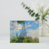 Monet Woman Parasol Impressionismus Postkarte (Stehend Vorderseite)