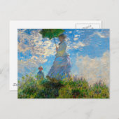 Monet Woman Parasol Impressionismus Postkarte (Vorne/Hinten)