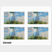 Monet Woman Parasol Impressionismus Rechteckiger Aufkleber (Blatt)