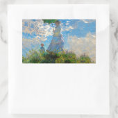 Monet Woman Parasol Impressionismus Rechteckiger Aufkleber (Tasche)
