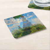 Monet Woman Parasol Impressionismus Rechteckiger Pappuntersetzer (angewinkelt)