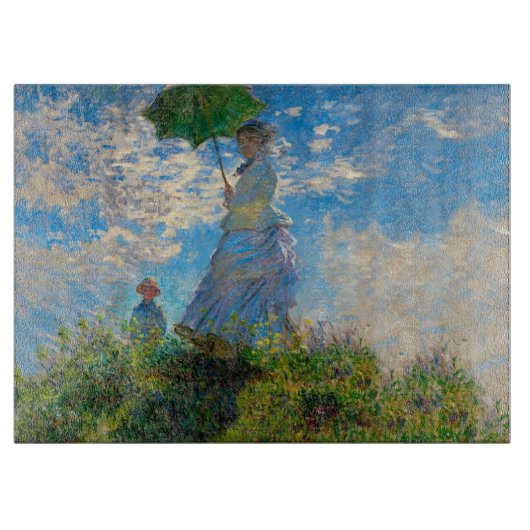 Monet Woman Parasol Impressionismus Schneidebrett (Vorderseite)