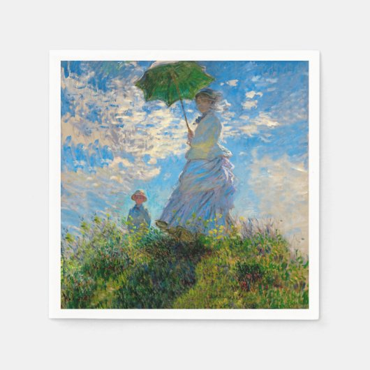 Monet Woman Parasol Impressionismus Serviette (Vorderseite)
