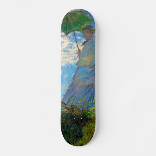 Monet Woman Parasol Impressionismus Skateboard (Vorderseite)