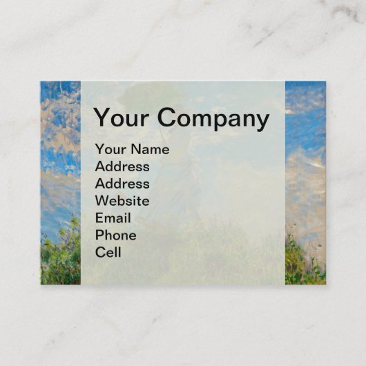 Monet Woman Parasol Impressionismus Visitenkarte (Vorderseite)