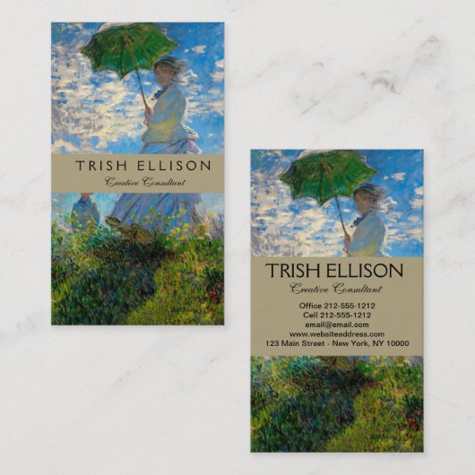 Monet Woman Parasol Impressionismus Visitenkarte (Vorne/Hinten)