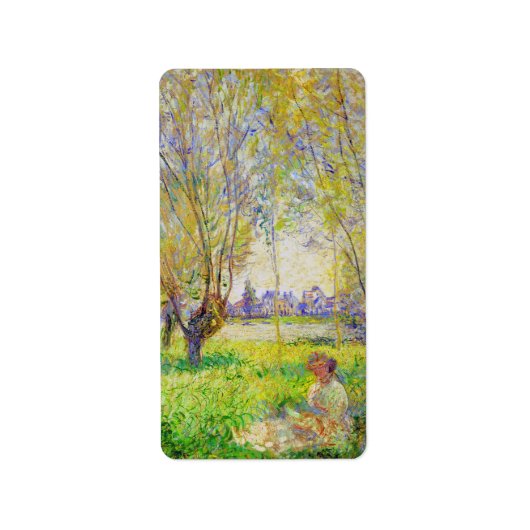 Monet Woman sitzt unter der willows Fine Art Adressaufkleber (Vorne)