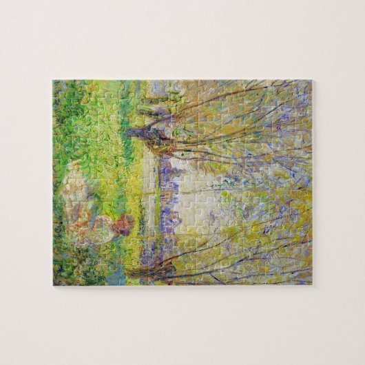 Monet Woman sitzt unter der willows Fine Art Puzzle (Horizontal)