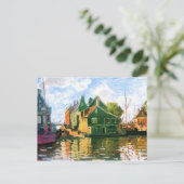 Monet - Zaandam, Kanal, 1871 Kunstmalerei Postkarte (Stehend Vorderseite)
