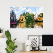 Monet - Zaandam, Kanalgemälde Poster (Heimbüro)