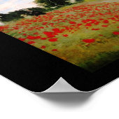 Monetgartenblüten Vintage alte Malereimohn Poster (Ecke)