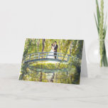 Monethochzeit Karte<br><div class="desc">Gemälde des Ehepaares auf einer Brücke im Monet-Stil - impressionistisches Gemälde</div>